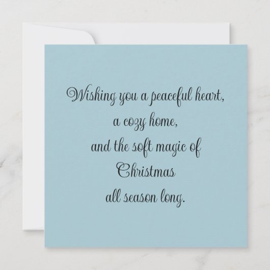 冬の平和に子羊とクリスマスエンジェル カード (裏面)