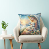 冬の平和に子羊とクリスマスエンジェル クッション (椅子)