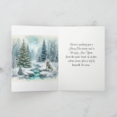 冬の平和に白いキツネオンアース・ホリデー・カード シーズンカード (内部)