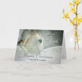 冬の平和ホワイトホース カード (黄色い花)