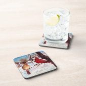 冬の平静の（鳥）ショウジョウコウカンチョウのコースター コースター (右側)