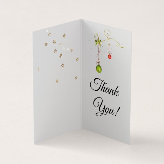 冬の幸せの休日の願いありがとう 名刺 (内部)