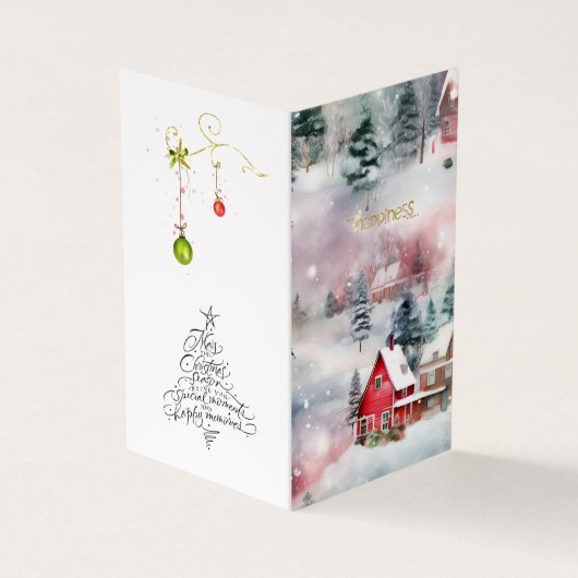 冬の幸せの休日の願いありがとう 名刺 (外部)