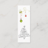 冬の幸せの休日の願い スキニー名刺 (裏面)