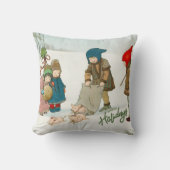 冬の幸せヴィンテージ クッション (正面)