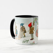 冬の幸せヴィンテージ マグカップ (正面左)