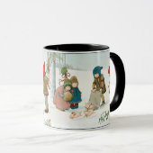 冬の幸せヴィンテージ マグカップ (正面右)