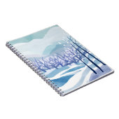 冬の幻想的な世界 青い雪の水彩画 ノートブック (右側)