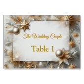 冬の幻想的な風景と氷と雪の結晶を捉えたアート テーブルナンバー (正面)