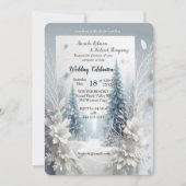 冬の幻想的な風景と氷の結晶を捉えたアート 招待状 (正面)