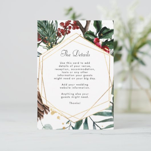 冬の幾何学的結婚詳細情報 エンクロージャーカード (スタンド正面)