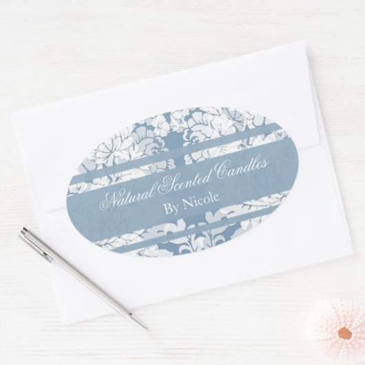 冬の庭のフローラの香りのろうそく 楕円形シール (封筒)
