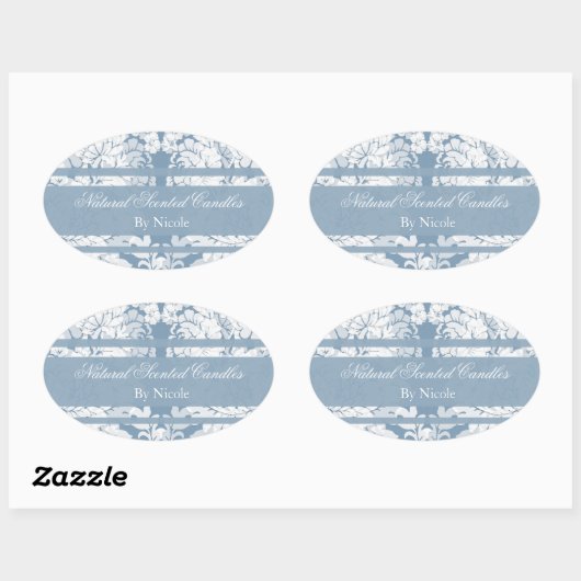 冬の庭のフローラの香りのろうそく 楕円形シール (シート)