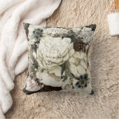 冬の庭の白と灰色のヴィンテージ クッション (ブランケット)