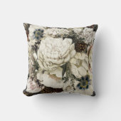 冬の庭の白と灰色のヴィンテージ クッション (正面)