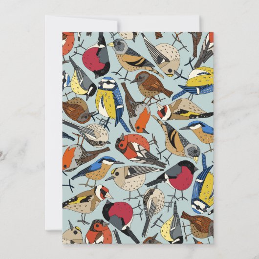 冬の庭の鳥ケラドンブルー シーズンカード (正面)