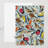 冬の庭の鳥ケラドンブルー シーズンカード (正面/裏面)