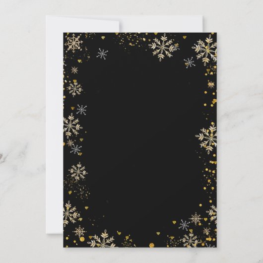 冬の弓のナツクラッカーバレエ赤ちゃんシャワースノーフレーク 招待状 (裏面)