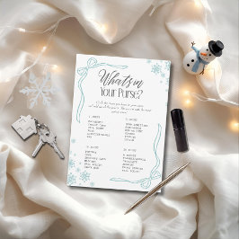 冬の弓グリーンあなたの財布の中に何が?ゲーム 招待状