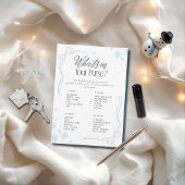 冬の弓ブルーあなたの財布の中に何が?ゲーム 招待状