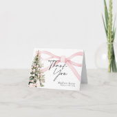 冬の弓形の感謝カード サンキューカード (正面)