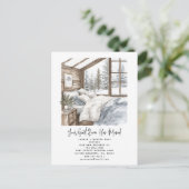 冬の引っ越しました水色パインツリーズホリデー 案内ポストカード (スタンド正面)