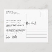 冬の引っ越しました素朴パインウォーターカラーホリデイ 案内ポストカード (裏面)