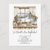 冬の引っ越しました素朴パインウォーターカラーホリデイ 案内ポストカード (正面)