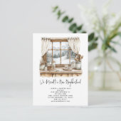 冬の引っ越しました素朴パインウォーターカラーホリデイ 案内ポストカード (スタンド正面)