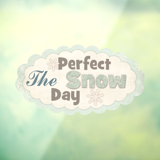 冬の引用文かわいいスノーフレーク雪の日ヴィンテージ ウィンドウサイン (シート3)