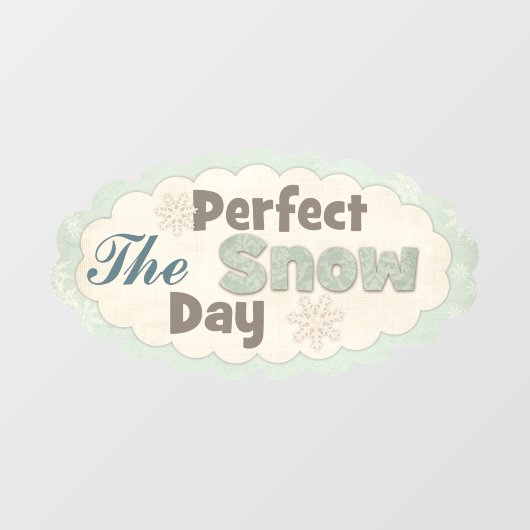 冬の引用文かわいいスノーフレーク雪の日ヴィンテージ ウィンドウサイン (シート)