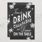 冬の彩りあるディナー　シャンパンを飲む時間 招待状 (正面/裏面)