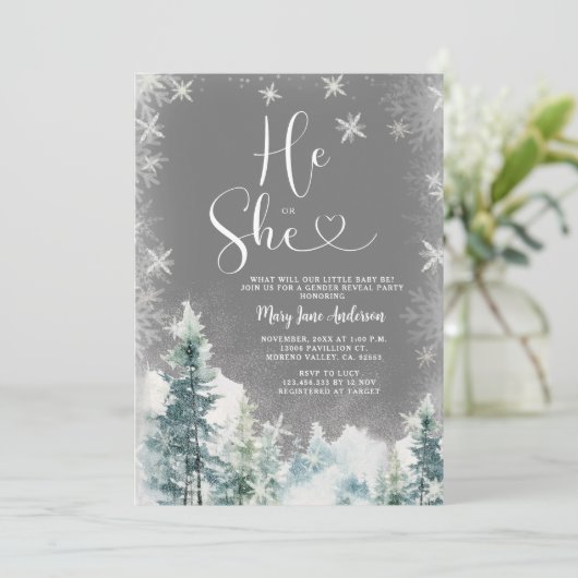 冬の彼と彼女の白い雪の結晶ジェンダー明かす 招待状 (スタンド正面)