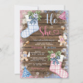 冬の彼または彼女の靴下ジンジャーブレッド性別が明らかにする 招待状 (正面)