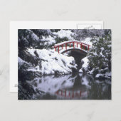 冬の後のWA、シアトル、ムーンブリッジと池2 ポストカード (正面/裏面)