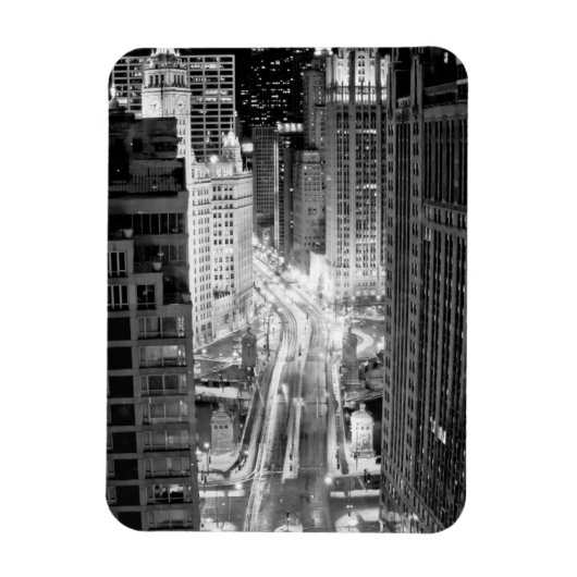 冬の後シカゴの北ミシガン通り マグネット (縦)