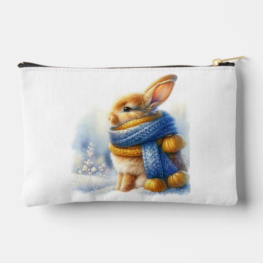 冬の心地よい冬が訪れる特別なウサギ アクセサリーポーチ (裏面)