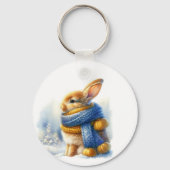 冬の心地よい冬が訪れる特別なウサギ キーホルダー (裏面)