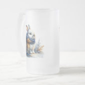 冬の心地よい冬が訪れる特別なウサギ フロストグラスビールジョッキ (正面左)