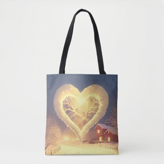 冬の心温まる輝き トートバッグ (正面)