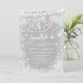 冬の性は招待状の素朴なベビーシャワーを明らかにします 招待状 (スタンド正面)