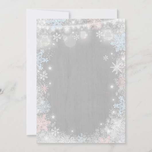 冬の性は招待状の素朴なベビーシャワーを明らかにします 招待状 (裏面)