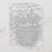 冬の性は招待状の素朴なベビーシャワーを明らかにします 招待状 (正面/裏面)