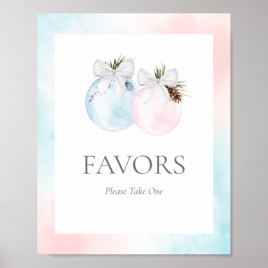 冬の性別が赤ちゃんのシャワーの兆候を明らかにする ポスター (正面)