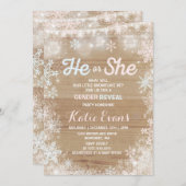 冬の性別の明らかな招待状の明素朴らかさ 招待状 (正面/裏面)