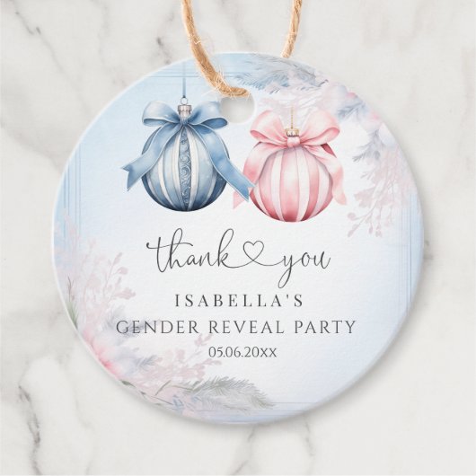 冬の性別の表示パーティー フェイバータグ (正面)