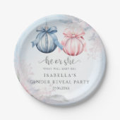 冬の性別の表示パーティー ペーパープレート (正面)