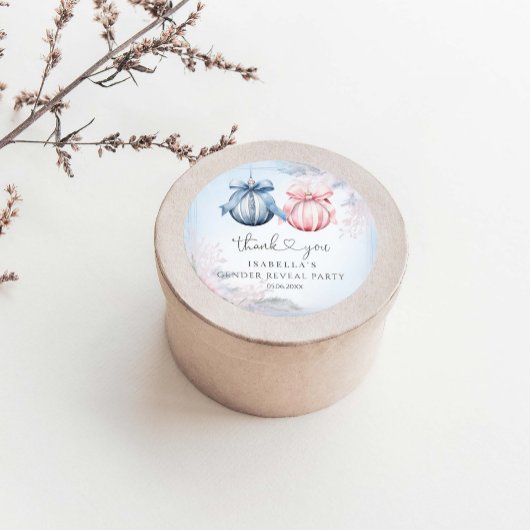 冬の性別の表示パーティー ラウンドシール