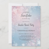 冬の性別の表示パーティー 招待状 (正面)