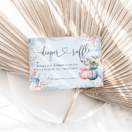 冬の性別リビールパーティーおむつラッフル エンクロージャーカード